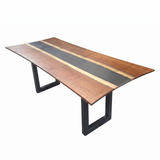 One-of-a-Kind Walnut & Black Epoxy River Coffee Table | From Tree to Table®