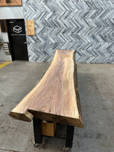 Walnut Live Edge Wood Slab #B606 128" x 20" - 30" x 3.0"