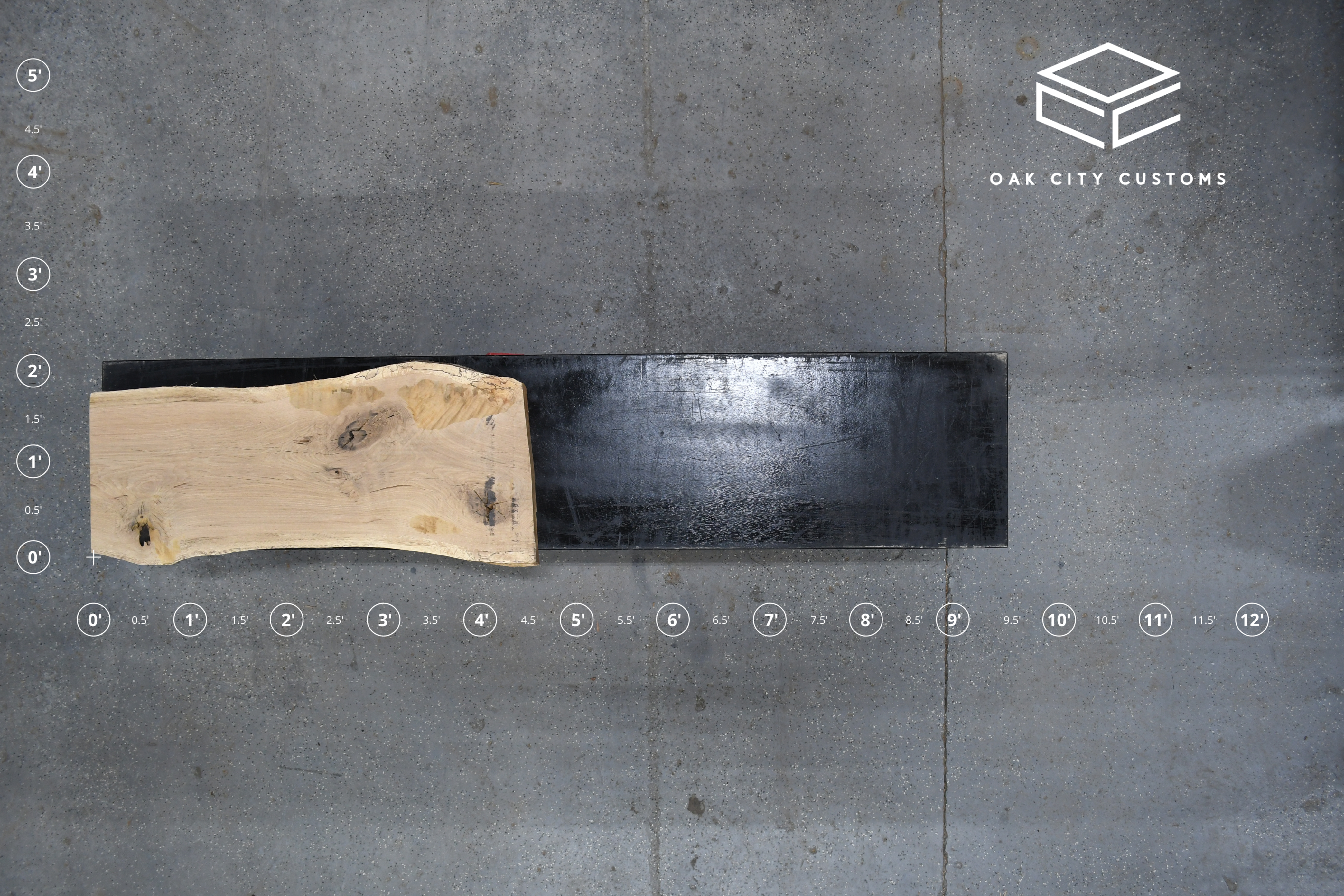 White Oak Live Edge Wood Slab #D377 54