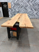 White Oak Live Edge Wood Slab #A388 121" x 38" - 47" x 2.3"