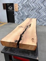 Red Oak Live Edge Wood Slab #D370 104" x 23" - 25" x 4.4"