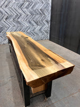 Poplar Live Edge Wood Slab #B359 126" x 23" - 27" x 4.4"