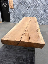 White Oak Live Edge Wood Slab #F402 96" x 28" - 31" x 4.4"