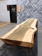 Poplar Live Edge Wood Slab #D365 102" x 22" - 26" x 4.5"