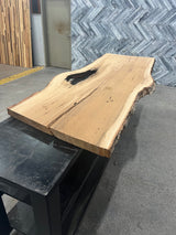 White Oak Live Edge Wood Slab #D312 98" x 28" - 37" x 2.4"