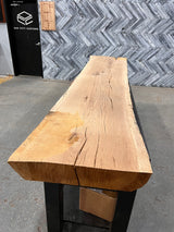 White Oak Live Edge Wood Slab #A385 121" x 20" - 27" x 4.4"