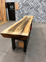 Poplar Live Edge Wood Slab #B359 126" x 23" - 27" x 4.4"
