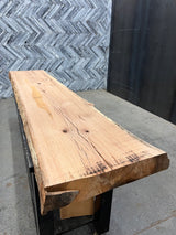 Red Oak Live Edge Wood Slab #A383 124" x 22" - 24" x 4.4"