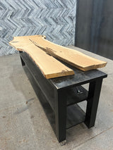 White Oak Live Edge Wood Slab #D307 106" x 27" - 34" x 2.1"