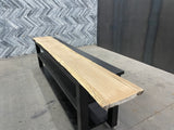 White Oak Live Edge Wood Slab #E022 127" x 15" - 19" x 1.3"