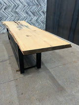 White Oak Live Edge Wood Slab #A299 136" x 32" - 43" x 2.6"