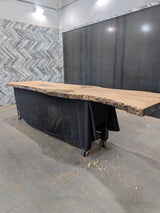 White Oak Live Edge Wood Slab #A944 148" x 30" - 43" x 2.9"