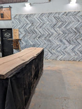 Red Oak Live Edge Wood Slab #B920 118" x 22" - 28" x 1.8"