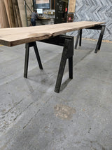 (Pre-Built) Red Oak Live Edge Tabletop #PB216 197" x 29" - 41" x 2.0" — detail 2 — Oak City Customs