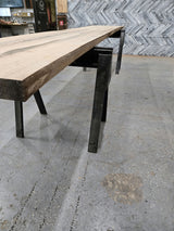 (Pre-Built) Red Oak Live Edge Tabletop #PB213 197" x 29" - 37" x 2.5" — detail 2 — Oak City Customs