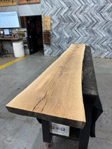 White Oak Live Edge Wood Slab #E955 126" x 16" - 20" x 1.8"