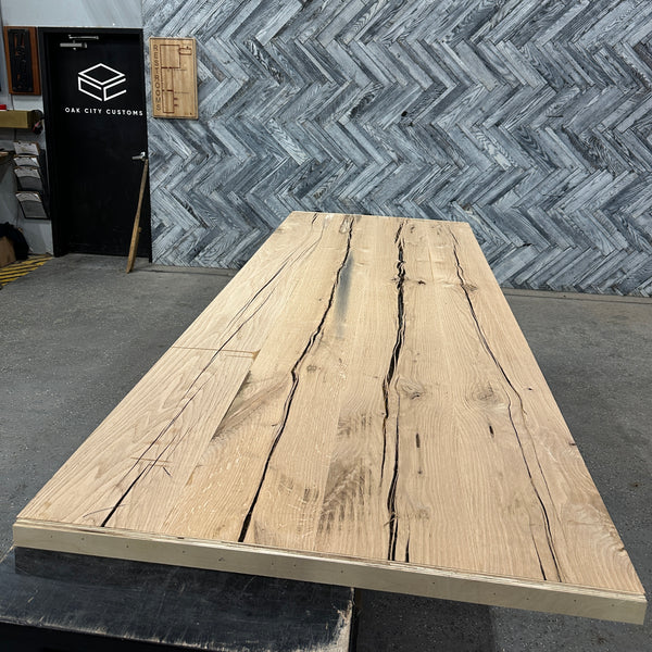 (Pre-Built) White Oak Classic-Cut Tabletop #PB067 104" x 41" x 1.7"
