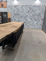 White Oak Live Edge Wood Slab #A949 164" x 42" - 48" x 3.3"