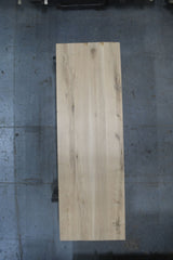 (Pre-Built) White Oak Classic Cut Tabletop #PB230 119" x 39" x 2.3" — overhead view — Oak City Customs