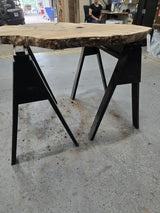 White Oak Wood Cookie #G977 54" x 24"-44" x 2.4" — detail 2 — Oak City Customs