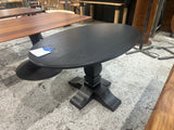PERQUIMANS - Oval Black Ash Pedestal Dining Table | 54" Modern Farmhouse