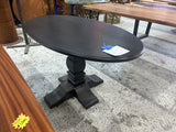 PERQUIMANS - Oval Black Ash Pedestal Dining Table | 54" Modern Farmhouse