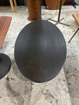 PERQUIMANS - Oval Black Ash Pedestal Dining Table | 54" Modern Farmhouse