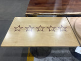 Hard Maple Dining Table with Cast Iron Base & Yamagata Red Star Inlay | One of One