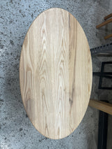 Solid Ash Coffee Table with Scalloped Edge & Uwharrie Base