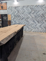 White Oak Live Edge Wood Slab #B940 140" x 32" - 33" x 2.9"