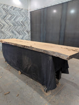 White Oak Live Edge Wood Slab #B940 140" x 32" - 33" x 2.9"