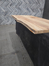 (Pre-Built) Soft Maple Live Edge Tabletop #PB157 94" 39"-44" x 2.1"