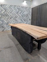 (Pre-Built) Sycamore Live Edge Tabletop #PB142 136" 41"-54" x 2.6"