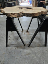 White Oak Wood Cookie #G974 47" x 40"-43" x 2.5" — detail 3 — Oak City Customs