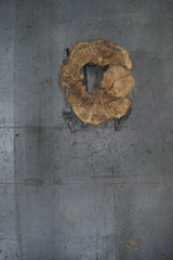 White Oak Wood Cookie #G972 52" x 35"-44" x 2.9" — overhead view — Oak City Customs