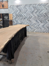White Oak Live Edge Wood Slab #A948 150" x 33" - 42" x 2.6"