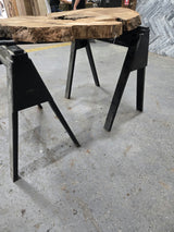 White Oak Wood Cookie #G971 52" x 30"-45" x 2.9" — detail 3 — Oak City Customs