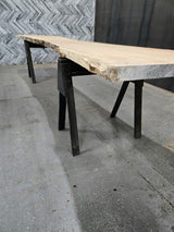 Red Oak Live Edge Wood Slab #A989 200" x 35"-46" x 3.1" — detail 1 — Oak City Customs