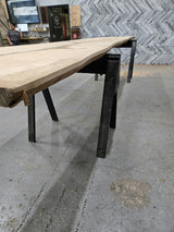 (Pre-Built) Ash Live Edge Tabletop #PB215 197" x 37" - 43" x 2.5" — detail 2 — Oak City Customs