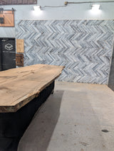 White Oak Live Edge Wood Slab #A896 130" x 37" - 41" x 2.1"