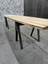 (Pre-Built) Poplar Live Edge Tabletop #PB197 188" x 26" - 37" x 2.0" — detail 2 — Oak City Customs