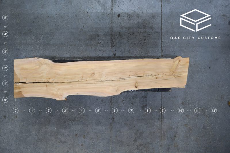 Deodar Cedar Live Edge Wood Slab #B600 123" x 20" - 28" x 2.8"