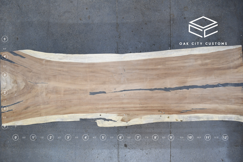 Parota Slab #I623 165" x 44" - 52" x 3.0"