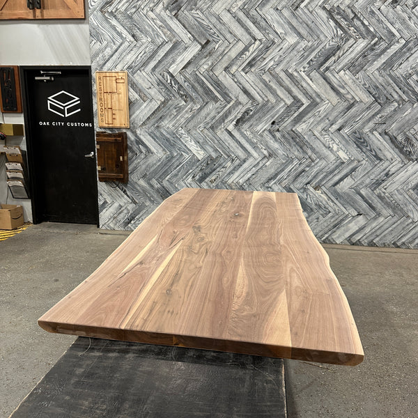 (Pre-Built) Walnut Live Edge Tabletop #PB079 88" x 36" - 38" x 1.6"