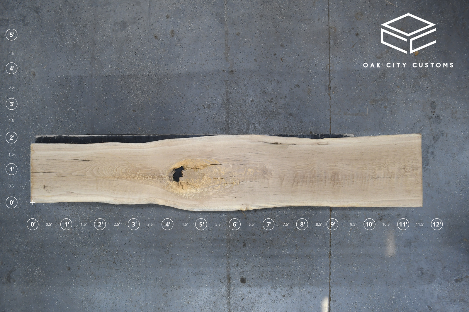 White Oak Live Edge Wood Slab #B678 134