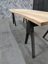 (Pre-Built) Ash Live Edge Tabletop #PB200 151" x 34" - 46" x 1.8" — detail 2 — Oak City Customs