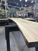 (Pre-Built) Ash Live Edge Tabletop #PB222 140" x 29" - 50" x 2.6" — detail 2 — Oak City Customs
