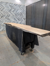Sycamore Live Edge Wood Slab #B916 149" x 19" - 27" x 2.8"