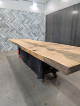 White Oak Live Edge Wood Slab #A949 164" x 42" - 48" x 3.3"