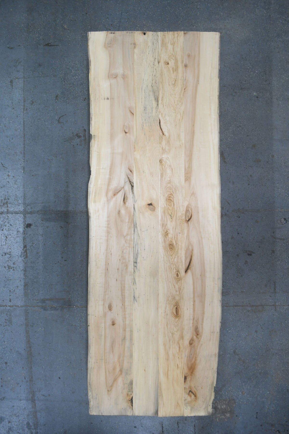 (Pre-Built) Soft Maple Live Edge Tabletop #PB185 141" x 46" - 48" x 2.2" — overhead view — Oak City Customs
